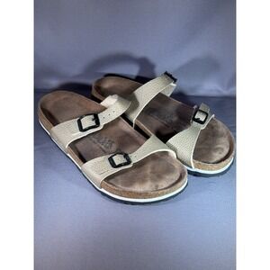 Birki's by Birkenstock Tahiti Women 37 Gold Leather Double Strap Sandals